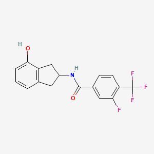 3-fluoro-N-(4-hydroxy-2,3-dihydro-1H-inden-2-yl)-4-(trifluoromethyl)benzamide