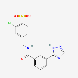 N-[(3-chloro-4-methylsulfonylphenyl)methyl]-3-(1H-1,2,4-triazol-5-yl)benzamide