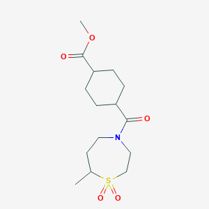 Methyl 4-(7-methyl-1,1-dioxo-1,4-thiazepane-4-carbonyl)cyclohexane-1-carboxylate