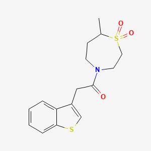 2-(1-Benzothiophen-3-yl)-1-(7-methyl-1,1-dioxo-1,4-thiazepan-4-yl)ethanone