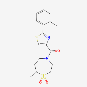 (7-Methyl-1,1-dioxo-1,4-thiazepan-4-yl)-[2-(2-methylphenyl)-1,3-thiazol-4-yl]methanone