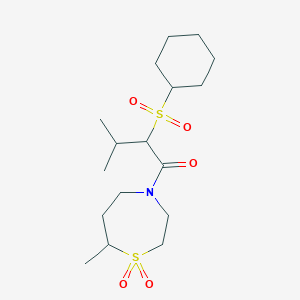 2-Cyclohexylsulfonyl-3-methyl-1-(7-methyl-1,1-dioxo-1,4-thiazepan-4-yl)butan-1-one