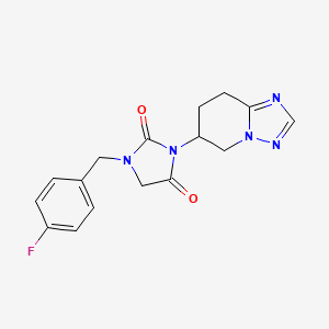 1-[(4-Fluorophenyl)methyl]-3-(5,6,7,8-tetrahydro-[1,2,4]triazolo[1,5-a]pyridin-6-yl)imidazolidine-2,4-dione