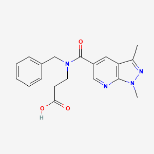 3-[Benzyl-(1,3-dimethylpyrazolo[3,4-b]pyridine-5-carbonyl)amino]propanoic acid