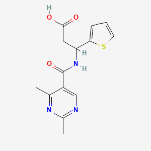 3-[(2,4-Dimethylpyrimidine-5-carbonyl)amino]-3-thiophen-2-ylpropanoic acid