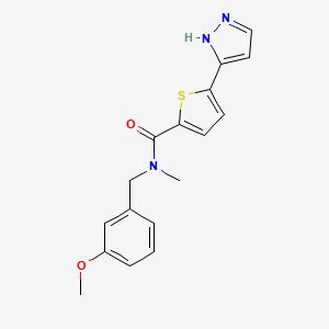 N-[(3-methoxyphenyl)methyl]-N-methyl-5-(1H-pyrazol-5-yl)thiophene-2-carboxamide