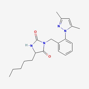 3-[[2-(3,5-Dimethylpyrazol-1-yl)phenyl]methyl]-5-pentylimidazolidine-2,4-dione