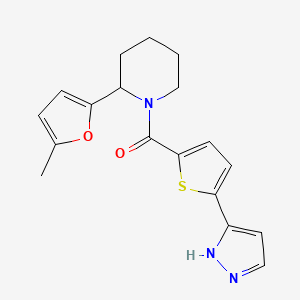 [2-(5-methylfuran-2-yl)piperidin-1-yl]-[5-(1H-pyrazol-5-yl)thiophen-2-yl]methanone