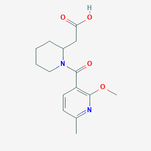 2-[1-(2-Methoxy-6-methylpyridine-3-carbonyl)piperidin-2-yl]acetic acid