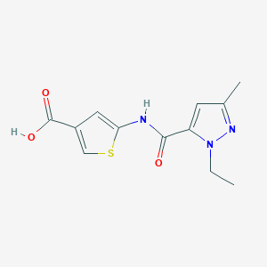 5-[(2-Ethyl-5-methylpyrazole-3-carbonyl)amino]thiophene-3-carboxylic acid