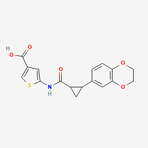 5-[[2-(2,3-Dihydro-1,4-benzodioxin-6-yl)cyclopropanecarbonyl]amino]thiophene-3-carboxylic acid