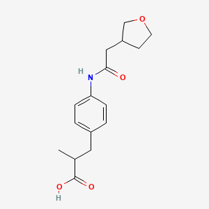 2-Methyl-3-[4-[[2-(oxolan-3-yl)acetyl]amino]phenyl]propanoic acid