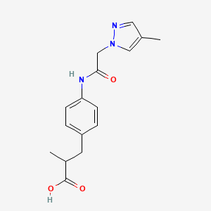 2-Methyl-3-[4-[[2-(4-methylpyrazol-1-yl)acetyl]amino]phenyl]propanoic acid