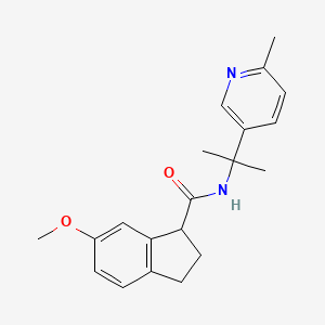 6-methoxy-N-[2-(6-methylpyridin-3-yl)propan-2-yl]-2,3-dihydro-1H-indene-1-carboxamide