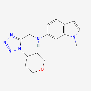 1-methyl-N-[[1-(oxan-4-yl)tetrazol-5-yl]methyl]indol-6-amine