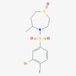 4-(3-Bromo-4-fluorophenyl)sulfonyl-5-methyl-1,4-thiazepane 1-oxide