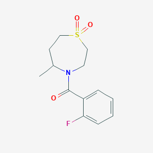 (2-Fluorophenyl)-(5-methyl-1,1-dioxo-1,4-thiazepan-4-yl)methanone