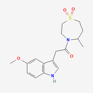 2-(5-methoxy-1H-indol-3-yl)-1-(5-methyl-1,1-dioxo-1,4-thiazepan-4-yl)ethanone