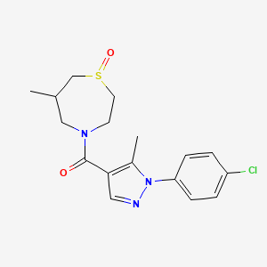 [1-(4-Chlorophenyl)-5-methylpyrazol-4-yl]-(6-methyl-1-oxo-1,4-thiazepan-4-yl)methanone