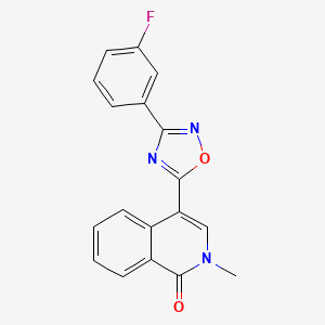 4-[3-(3-Fluorophenyl)-1,2,4-oxadiazol-5-yl]-2-methylisoquinolin-1-one