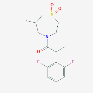 2-(2,6-Difluorophenyl)-1-(6-methyl-1,1-dioxo-1,4-thiazepan-4-yl)propan-1-one