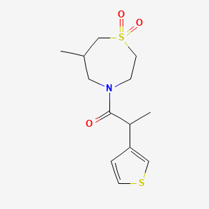 1-(6-Methyl-1,1-dioxo-1,4-thiazepan-4-yl)-2-thiophen-3-ylpropan-1-one