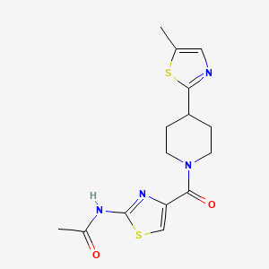 N-[4-[4-(5-methyl-1,3-thiazol-2-yl)piperidine-1-carbonyl]-1,3-thiazol-2-yl]acetamide