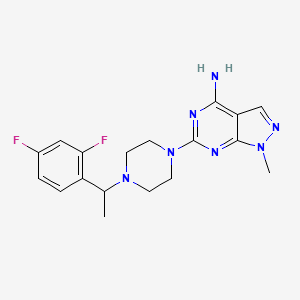 6-[4-[1-(2,4-Difluorophenyl)ethyl]piperazin-1-yl]-1-methylpyrazolo[3,4-d]pyrimidin-4-amine