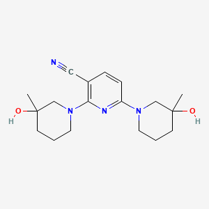 2,6-Bis(3-hydroxy-3-methylpiperidin-1-yl)pyridine-3-carbonitrile