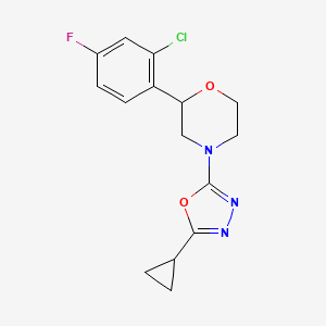 2-(2-Chloro-4-fluorophenyl)-4-(5-cyclopropyl-1,3,4-oxadiazol-2-yl)morpholine