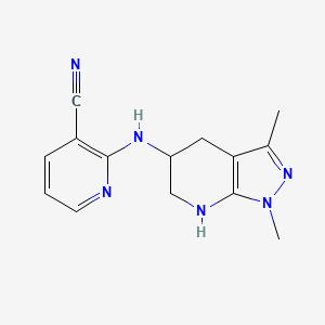 2-[(1,3-Dimethyl-4,5,6,7-tetrahydropyrazolo[3,4-b]pyridin-5-yl)amino]pyridine-3-carbonitrile