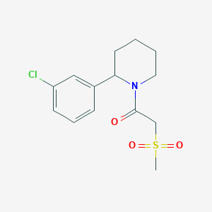 1-[2-(3-Chlorophenyl)piperidin-1-yl]-2-methylsulfonylethanone