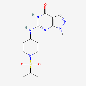 1-methyl-6-[(1-propan-2-ylsulfonylpiperidin-4-yl)amino]-5H-pyrazolo[3,4-d]pyrimidin-4-one