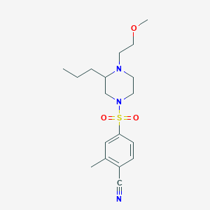 4-[4-(2-Methoxyethyl)-3-propylpiperazin-1-yl]sulfonyl-2-methylbenzonitrile