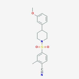 4-[4-(3-Methoxyphenyl)piperidin-1-yl]sulfonyl-2-methylbenzonitrile