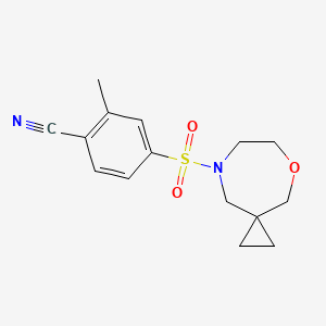 2-Methyl-4-(5-oxa-8-azaspiro[2.6]nonan-8-ylsulfonyl)benzonitrile