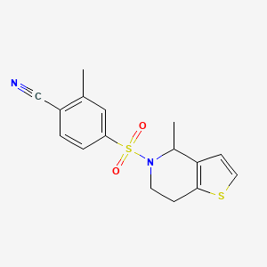 2-methyl-4-[(4-methyl-6,7-dihydro-4H-thieno[3,2-c]pyridin-5-yl)sulfonyl]benzonitrile