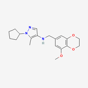 1-cyclopentyl-N-[(5-methoxy-2,3-dihydro-1,4-benzodioxin-7-yl)methyl]-5-methylpyrazol-4-amine