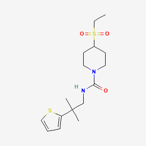 4-ethylsulfonyl-N-(2-methyl-2-thiophen-2-ylpropyl)piperidine-1-carboxamide