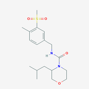 N-[(4-methyl-3-methylsulfonylphenyl)methyl]-3-(2-methylpropyl)morpholine-4-carboxamide