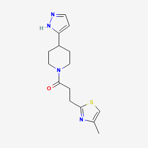 3-(4-methyl-1,3-thiazol-2-yl)-1-[4-(1H-pyrazol-5-yl)piperidin-1-yl]propan-1-one