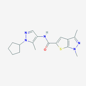 N-(1-cyclopentyl-5-methylpyrazol-4-yl)-1,3-dimethylthieno[2,3-c]pyrazole-5-carboxamide