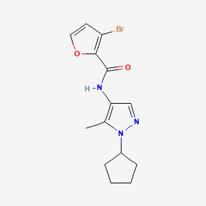 3-bromo-N-(1-cyclopentyl-5-methylpyrazol-4-yl)furan-2-carboxamide