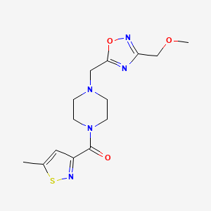 [4-[[3-(Methoxymethyl)-1,2,4-oxadiazol-5-yl]methyl]piperazin-1-yl]-(5-methyl-1,2-thiazol-3-yl)methanone