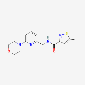 5-methyl-N-[(6-morpholin-4-ylpyridin-2-yl)methyl]-1,2-thiazole-3-carboxamide