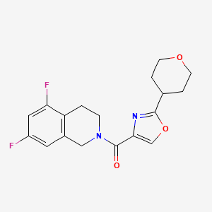 (5,7-difluoro-3,4-dihydro-1H-isoquinolin-2-yl)-[2-(oxan-4-yl)-1,3-oxazol-4-yl]methanone