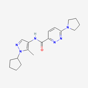 N-(1-cyclopentyl-5-methylpyrazol-4-yl)-6-pyrrolidin-1-ylpyridazine-3-carboxamide