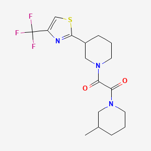 1-(3-Methylpiperidin-1-yl)-2-[3-[4-(trifluoromethyl)-1,3-thiazol-2-yl]piperidin-1-yl]ethane-1,2-dione