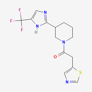 2-(1,3-thiazol-5-yl)-1-[3-[5-(trifluoromethyl)-1H-imidazol-2-yl]piperidin-1-yl]ethanone