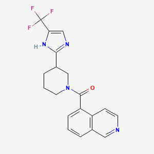 molecular formula C19H17F3N4O B7211495 isoquinolin-5-yl-[3-[5-(trifluoromethyl)-1H-imidazol-2-yl]piperidin-1-yl]methanone 